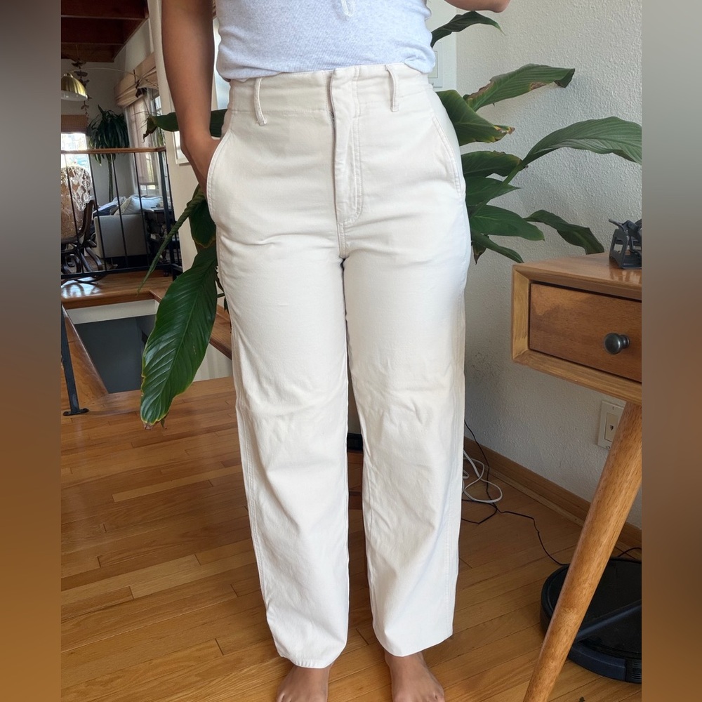 Wilfred Aritzia High-Rise Straight Leg Women’s Trousers Cream